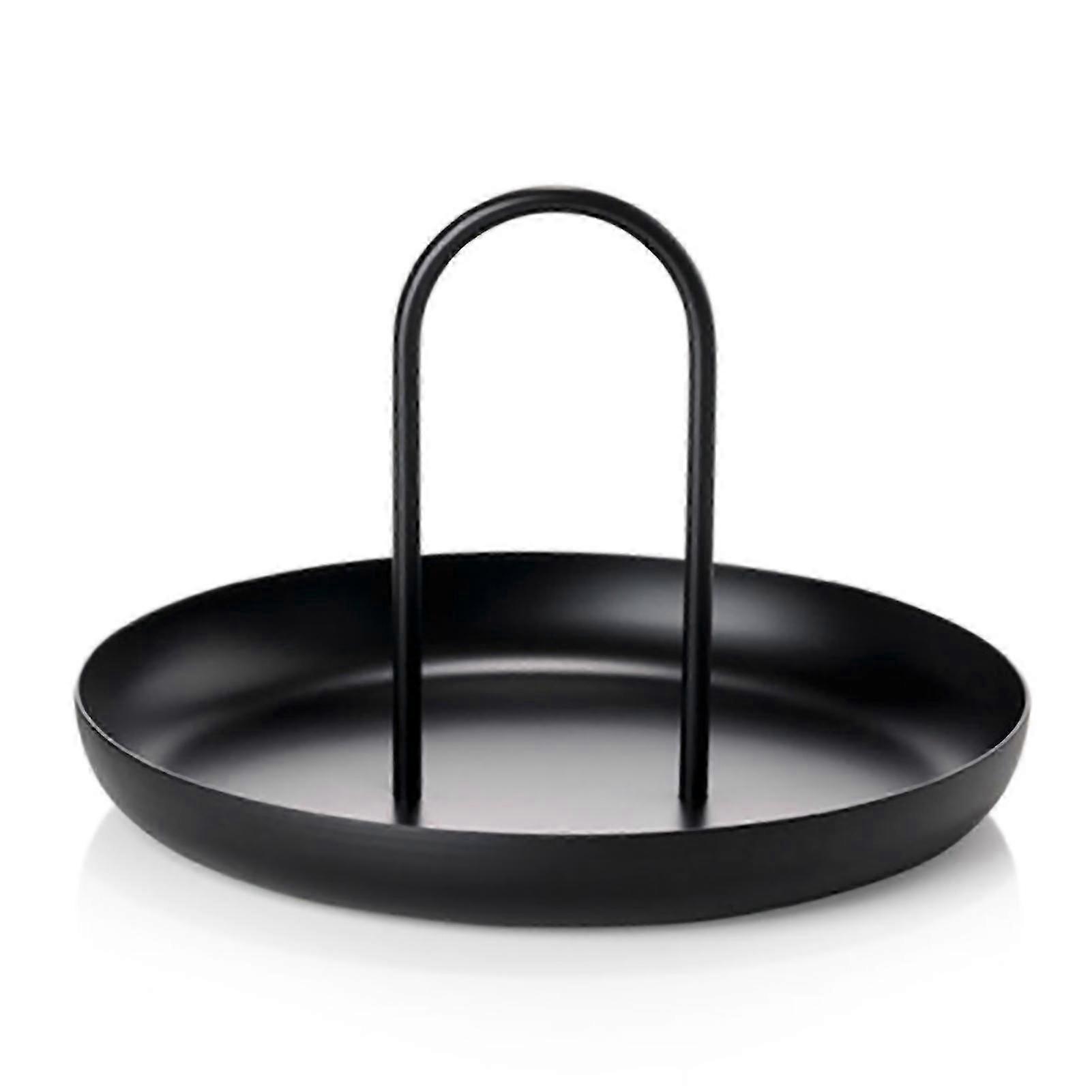 Serving Tray Metal Round with Handle compatible withTable Storage