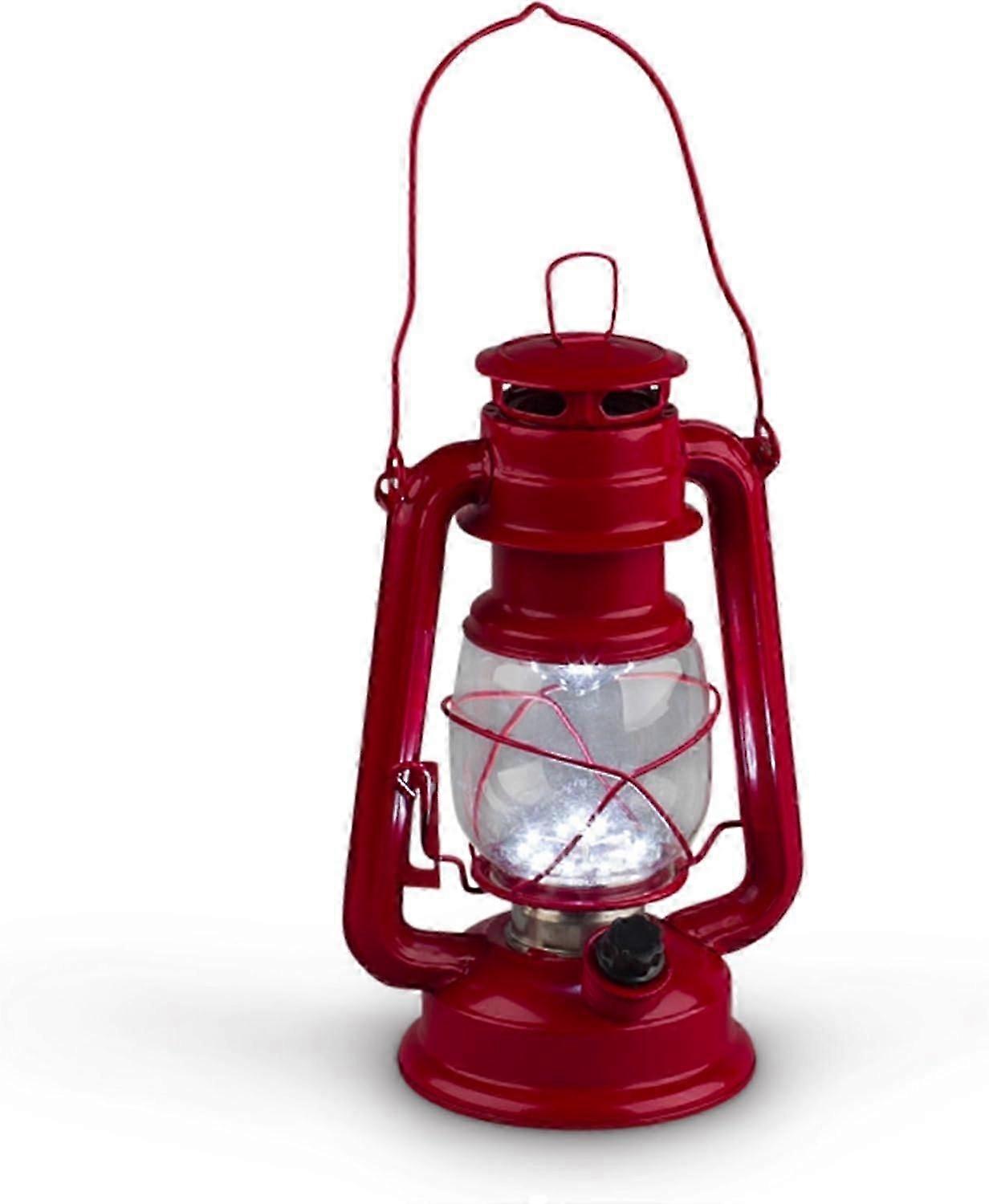9,5 polegadas Red Metal 15 LED Hurricane Lantern com interruptor Dimmer