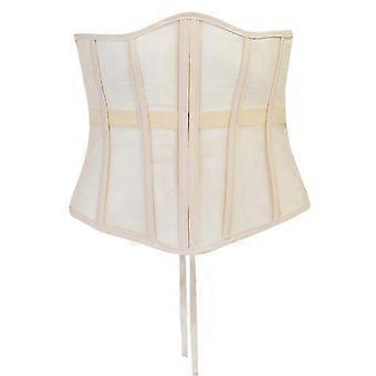 Naiset Seksikäs läpinäkyvä verkko Rintakuva Korsetti Yläosa Crisscross Pitsi Side Bustier Laihdutus Vyötärövyö Cincher Body Shaper Clubwear