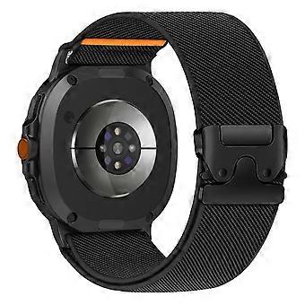 Nylon Armband für Samsung Galaxy Watch 8 / 8 Classic mit Fallschließe Schwarz