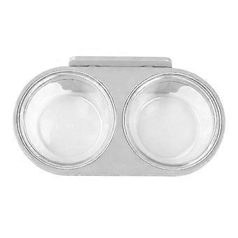 Clear Hanging Pet Dishes with Strong Magnetic Base Large Capacity Dog Bowl for Various Small Animals In Enclosures  Grey