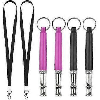 4pcs Ultrasonic Dog Whistles, Professional Stainless Steel Training Whistles A