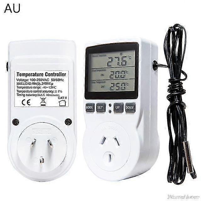 16A Multi-function Thermostat Digital Temperature Controller Socket Outlet W/ Timer Switch Sensor Probe Heating Cooling F20 21