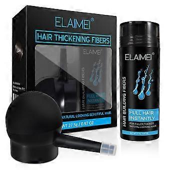 ELAIMEI hårfiberpulver, til at dække hårtab, unisex, egnet til skaldethed og tyndt hår, sort