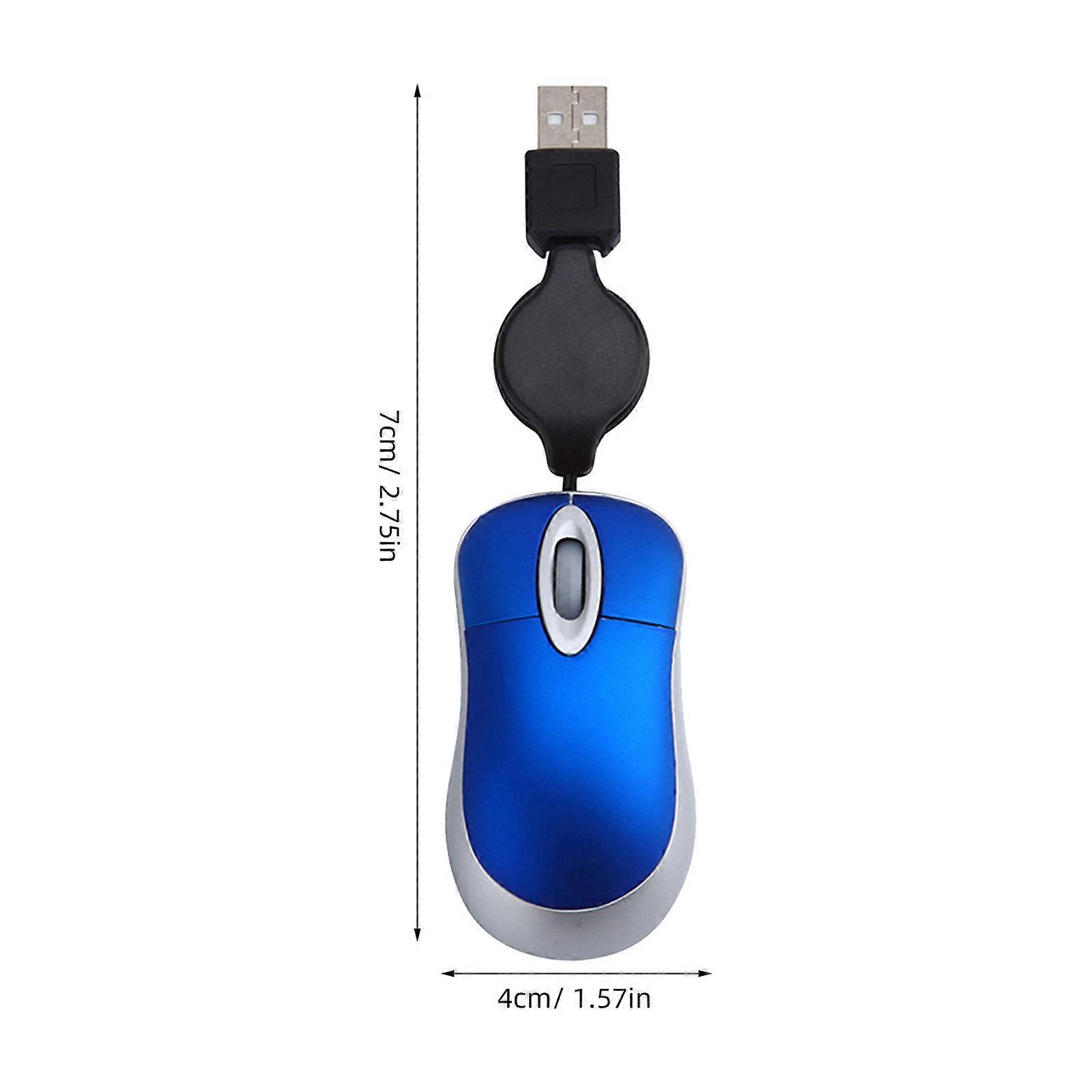 Creative Usb Mini Telescopic Mouse Computer Notebook Portable Mouse (blue)