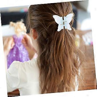 Conjunto de presilhas de cabelo modernas com design de borboleta e flor, em cores sortidas, com acabamento fosco.