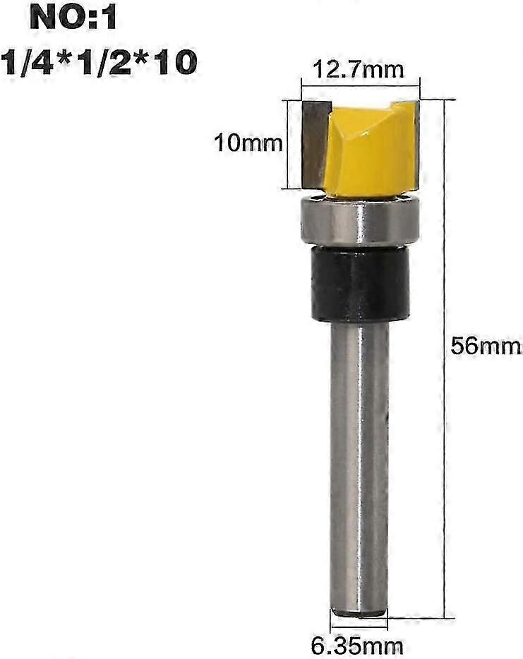1/2" Diameter Flush Trim Pattern Template Router Bit Set,Pack of 4