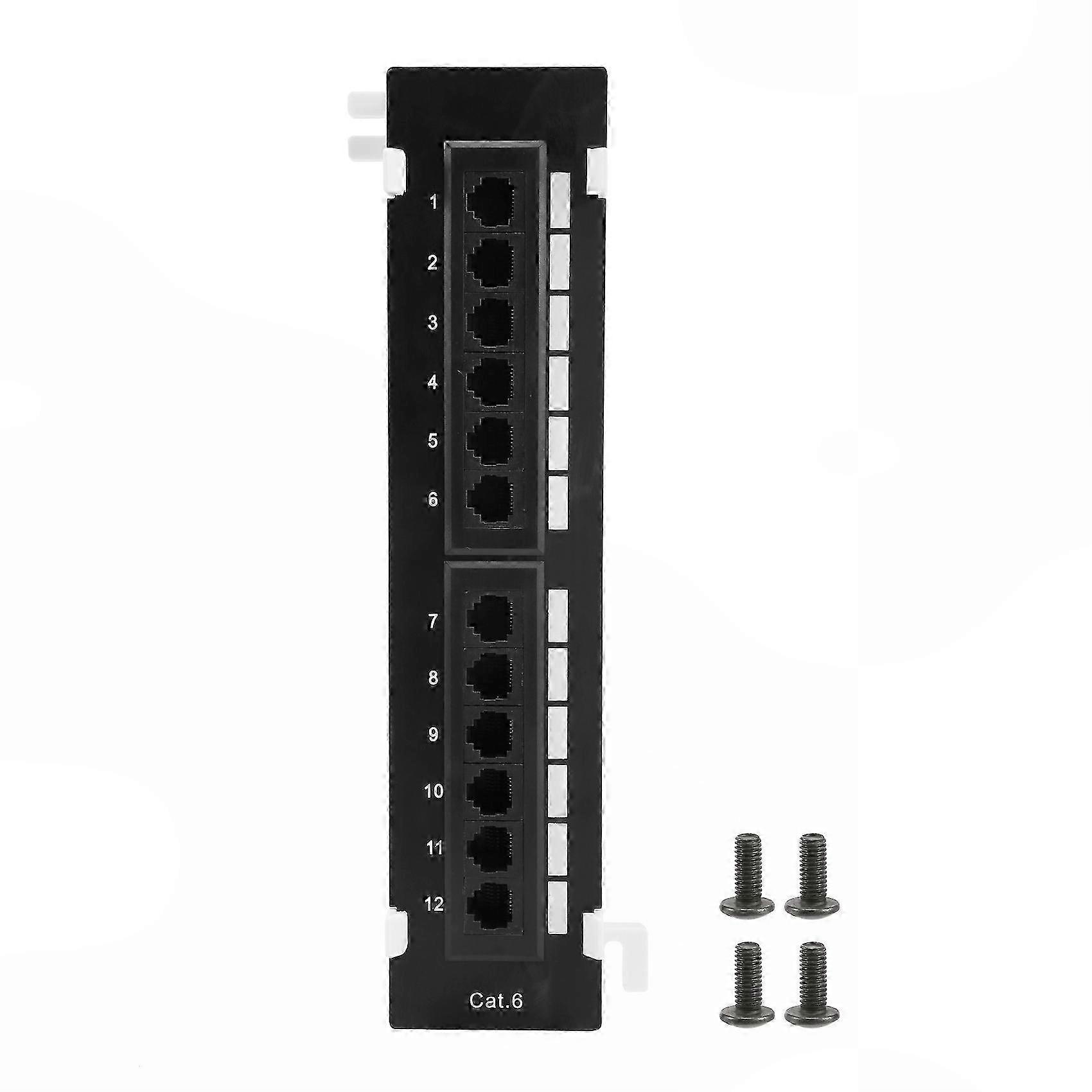 Networking Wall-Mount 12-Port Cat6 RJ45 Patch Panel