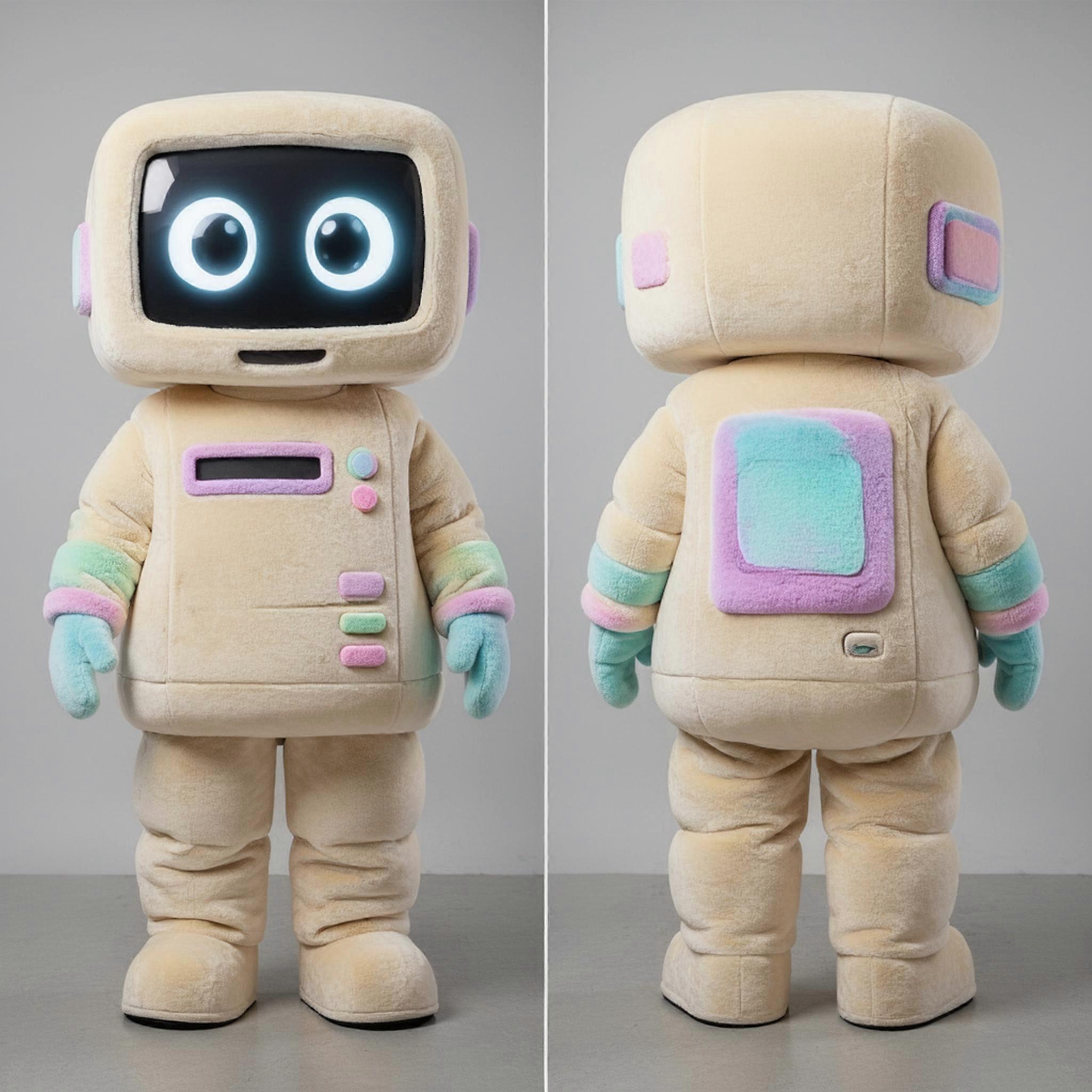 MASTICOT Cream Beige Glowing Screen Computer Mascot