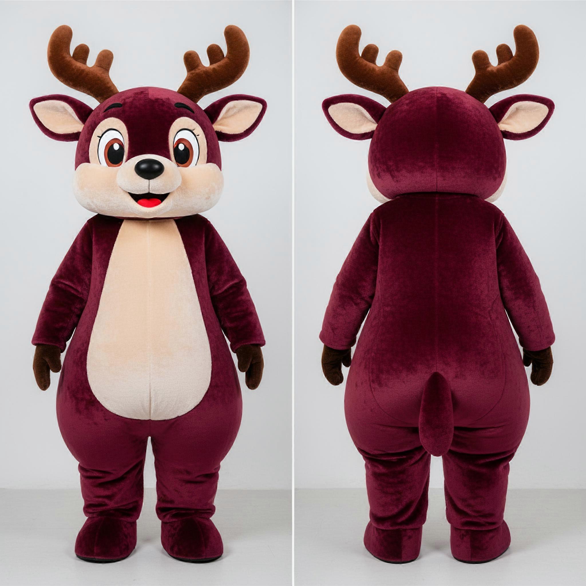 MASTICOT Maroon Velvety Roe Deer Mascot