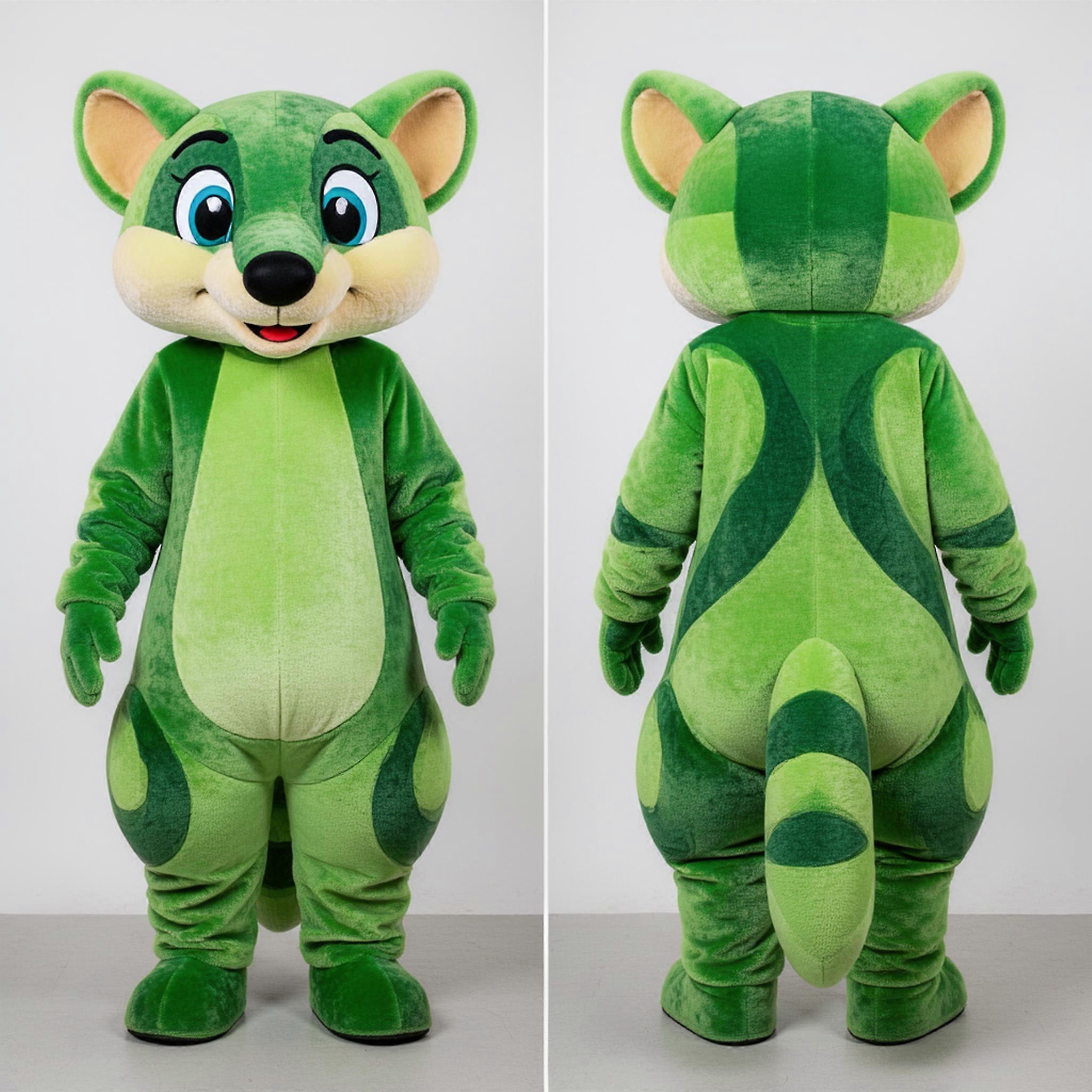 MASTICOT Emerald Green Playful Mongoose Mascot