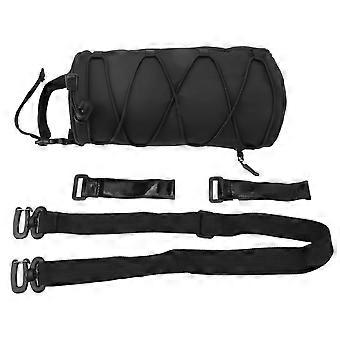 Bike Front Frame Bag Multifunctional Large Capacity Cylinder Shape Folding Top Tube Bike Bag Bike Rack Bag for Mountain Road Bike Black