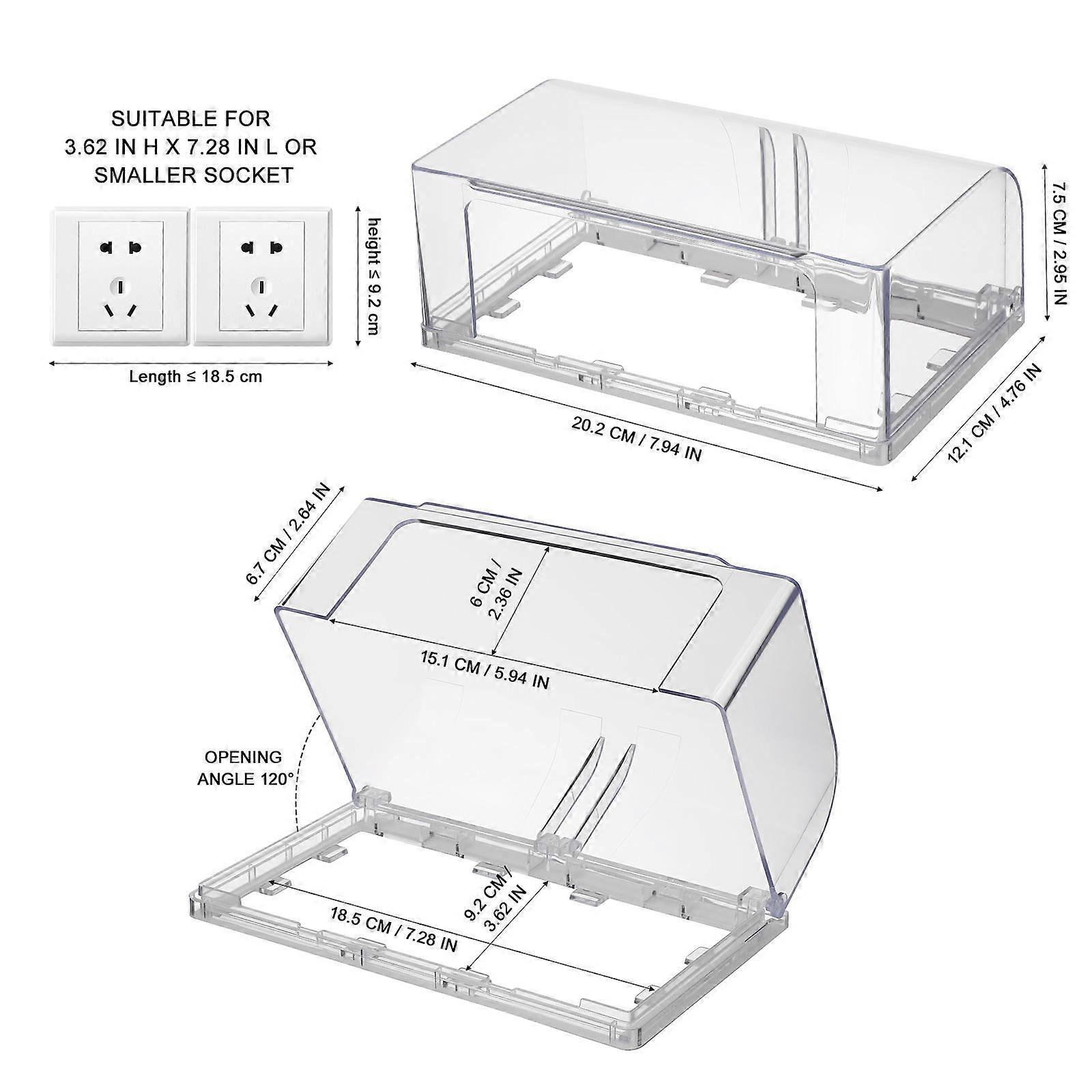 Electric Box Covers For Wall Waterproof Rectangular Socket Cover For Bathroom 20.20X12.10X7.50CM 1PC