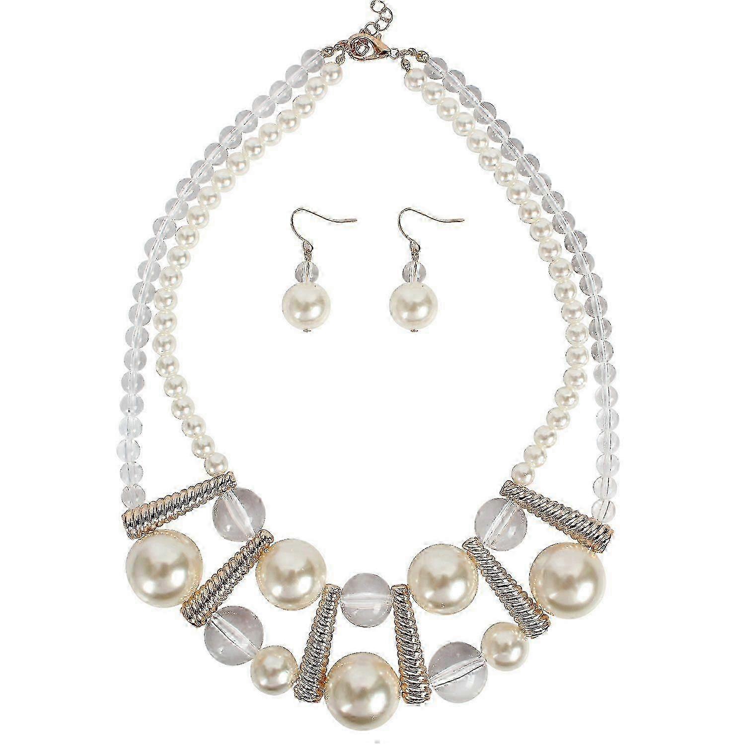 Double-Layer Imitation Pearl Necklace Set