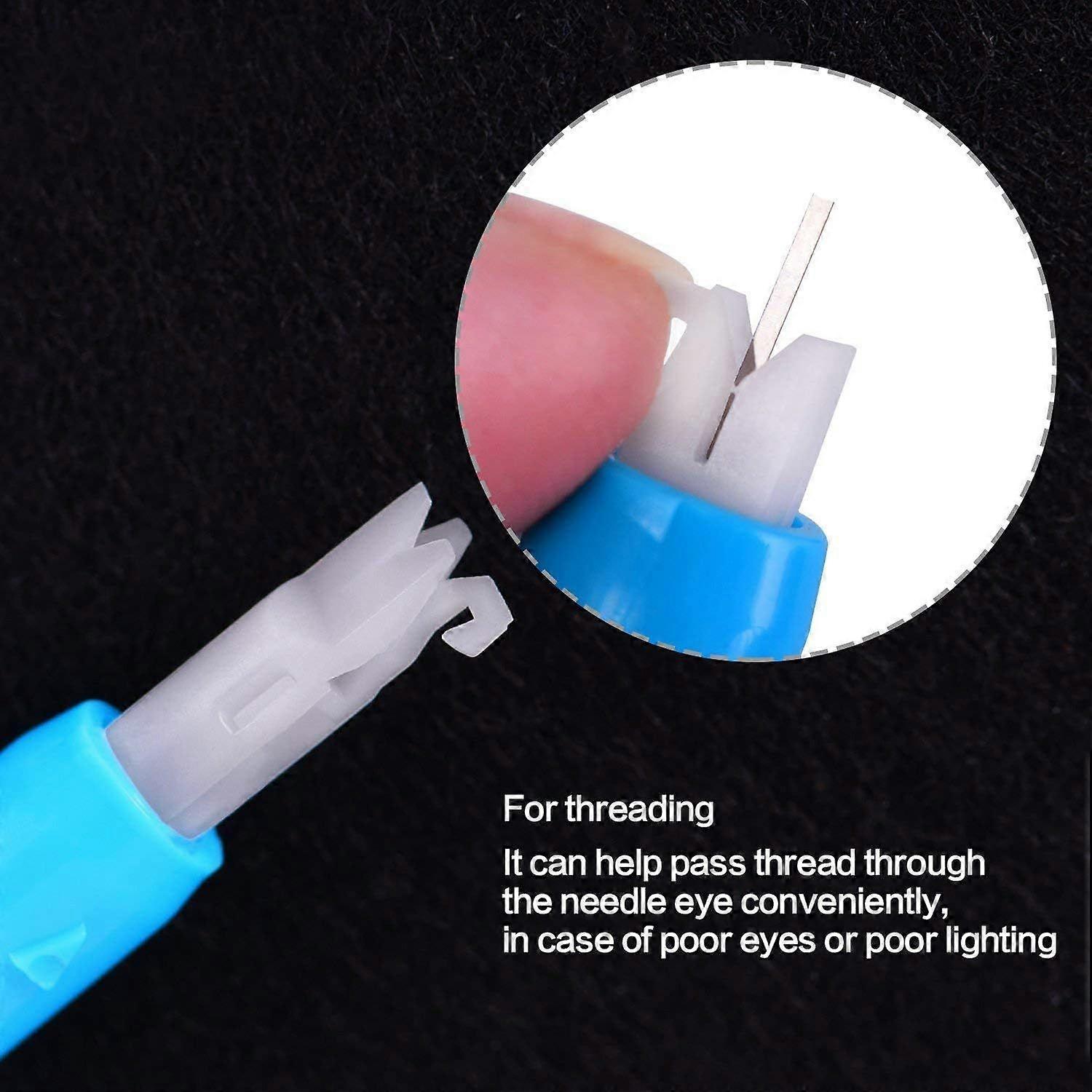 Needle Threader for Sewing Machine, 2 Pieces Automatic Plastic Needle Threader Home Sewing Machine Threading Tools Blue 7.5cm, Superma