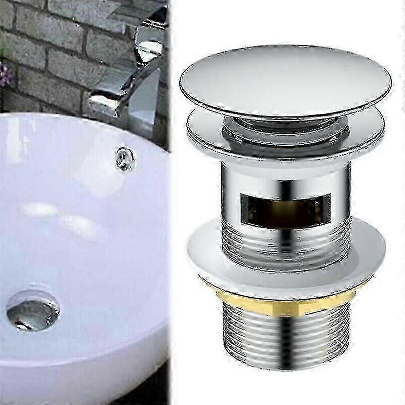 Push Button Sink Drain with Pop Up Mechanism Designed for Slotted Basins