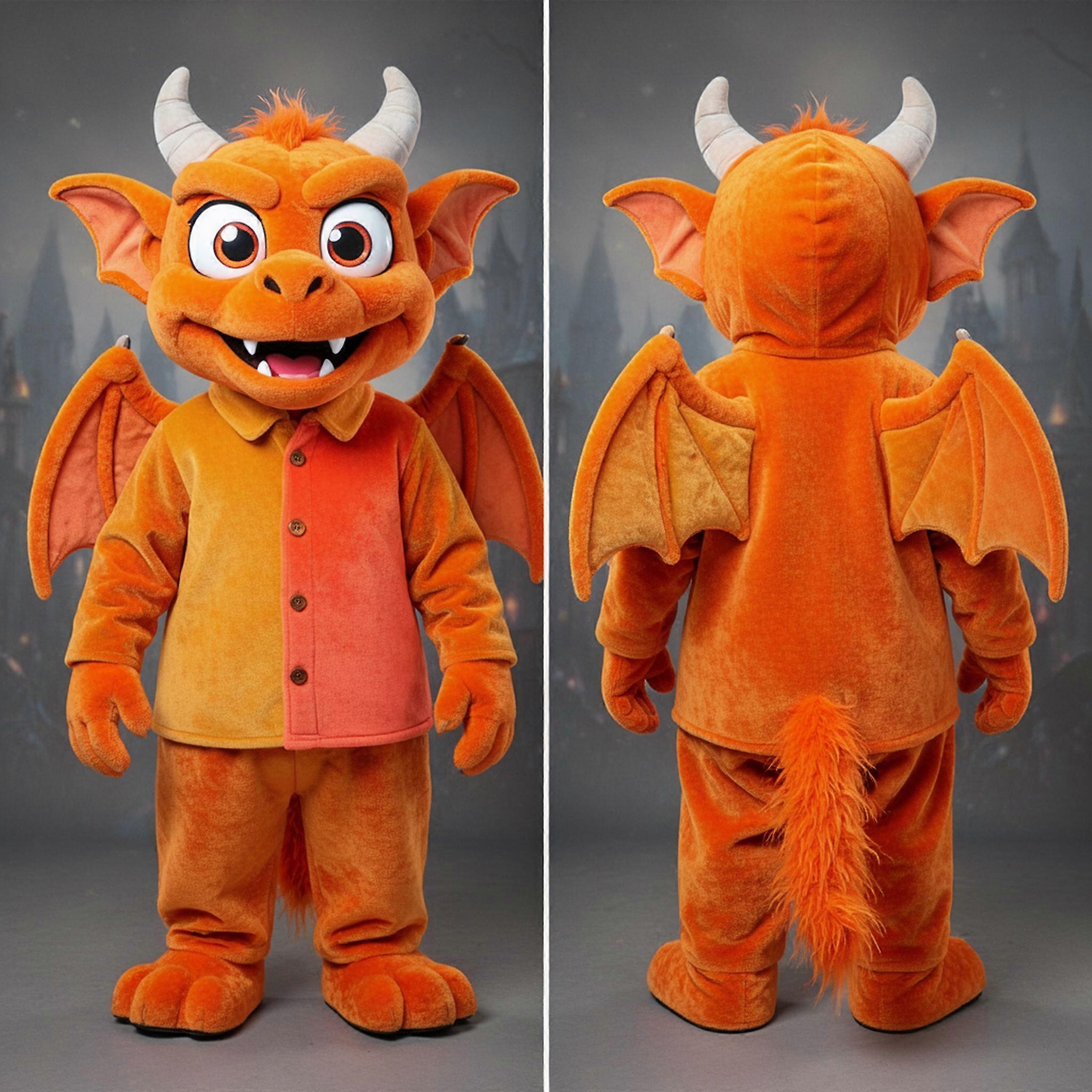MASTICOT Rust Orange Wide Eyed Gargoyle Mascot