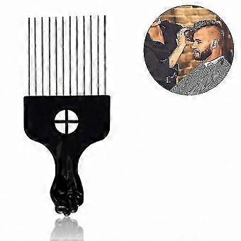 Professional Hair Styling & Definition Tool: Afro Pick Combs with Metal Picks