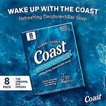 Coast Classic Pacific Force Refreshing Deodorant Bar Soap For All Skin Types 3.2 Oz 8 Bars