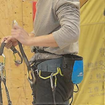 LUCKSTONE Climbing Chalk Bag with Drawstring Closure, Bouldering Bag Bucket Waterproof Surface, Belt Clip Adjustable Sling Black-JNNJV