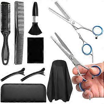 Hairdressing Scissors Set 10 In 1 2 Pieces 6 Inch With Comb And Hair Cutting Cape