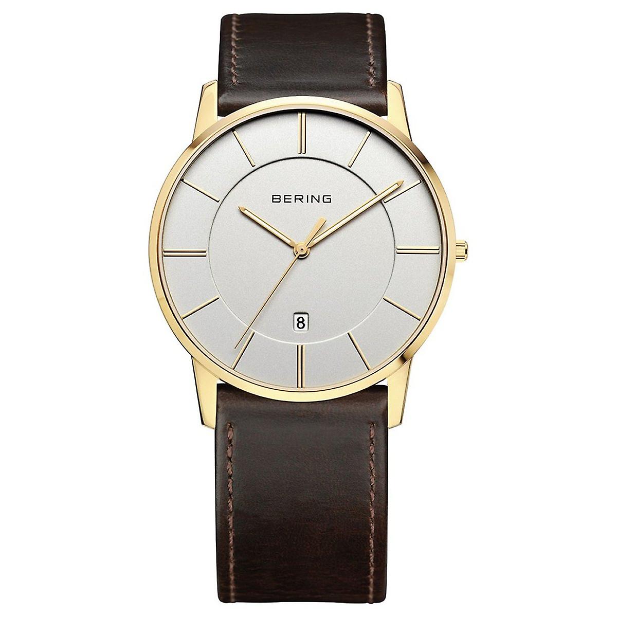 Bering Men's Watch Wristwatch Slim Classic - 13139-539 Leather