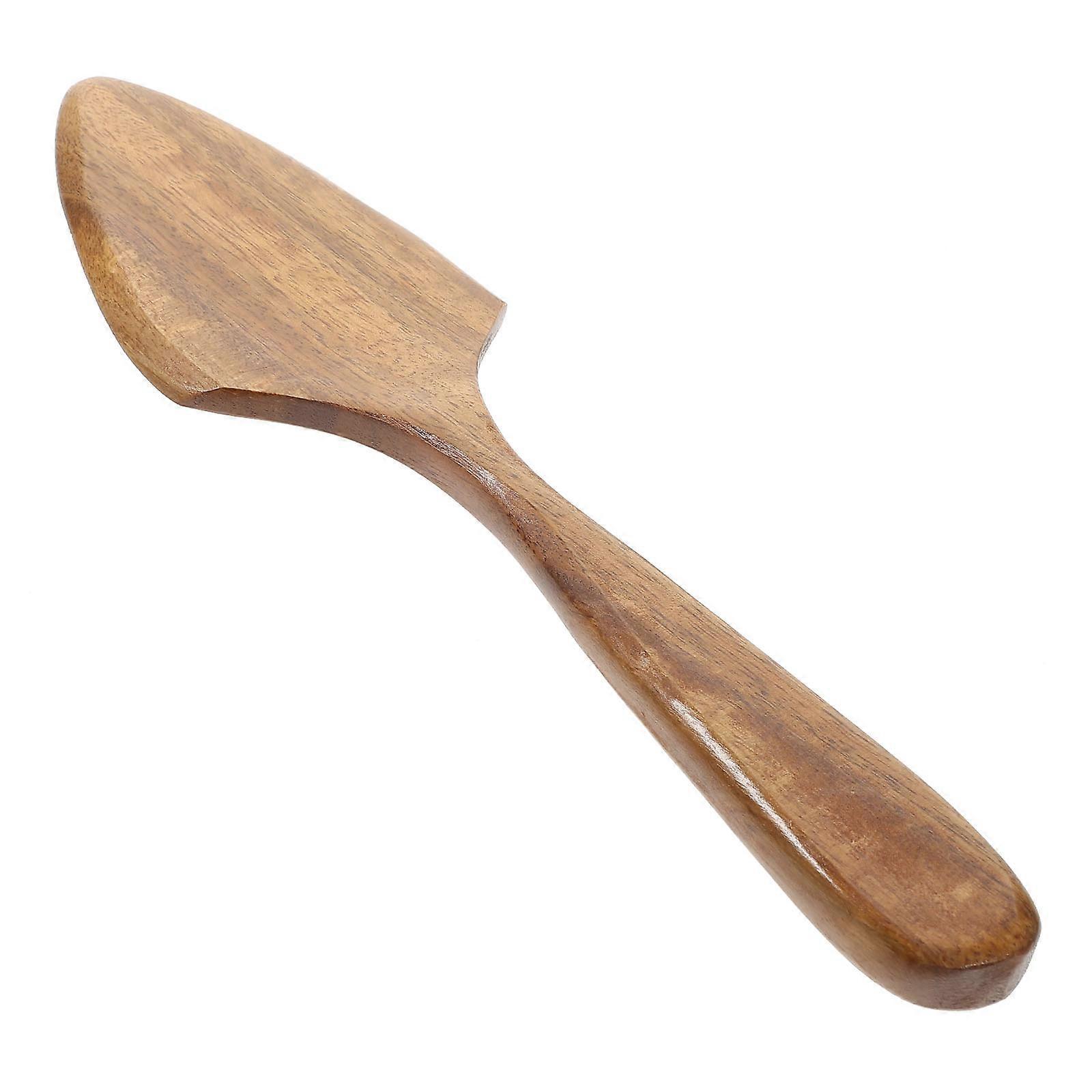 Solid Wood Cake Server With Serrated Edge