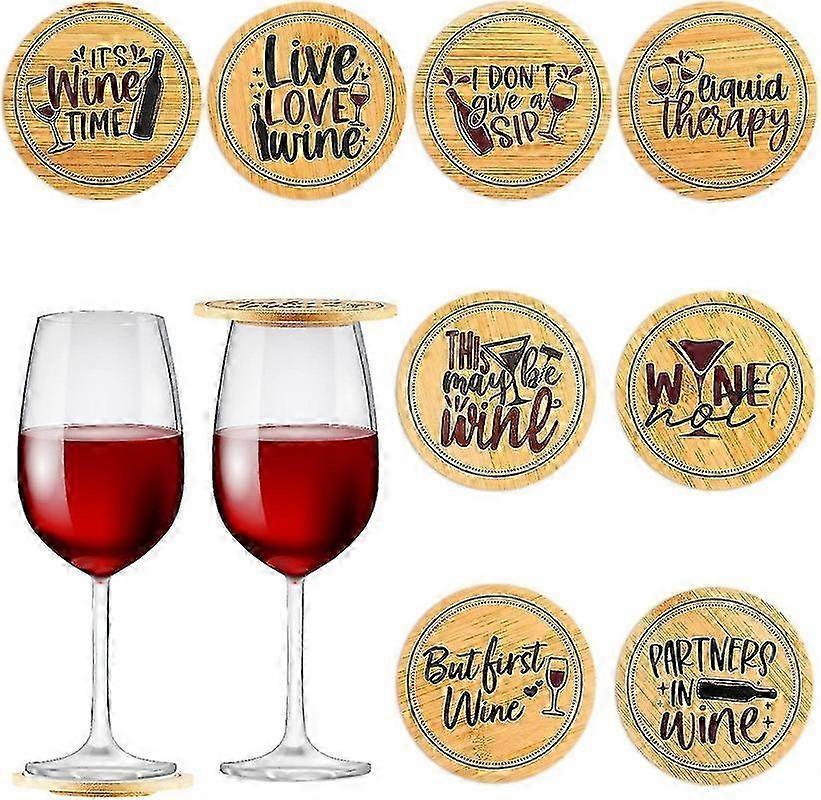 8pcs Bamboo Wine Glass Covers