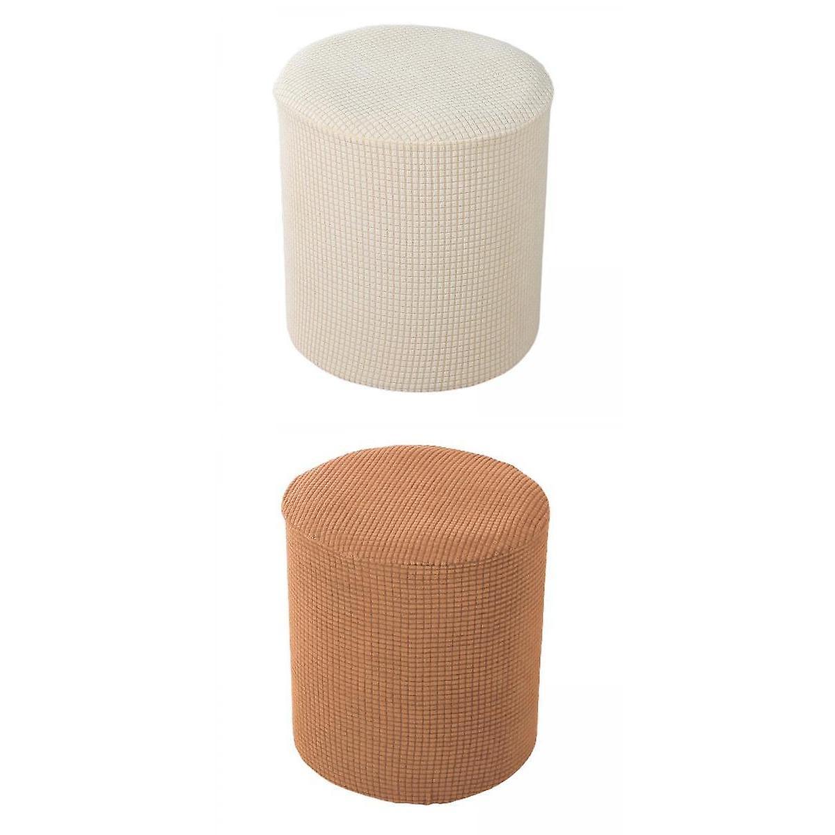 2x Ottoman Slipcover Footstool Protector Covers Stool Covers Stretch