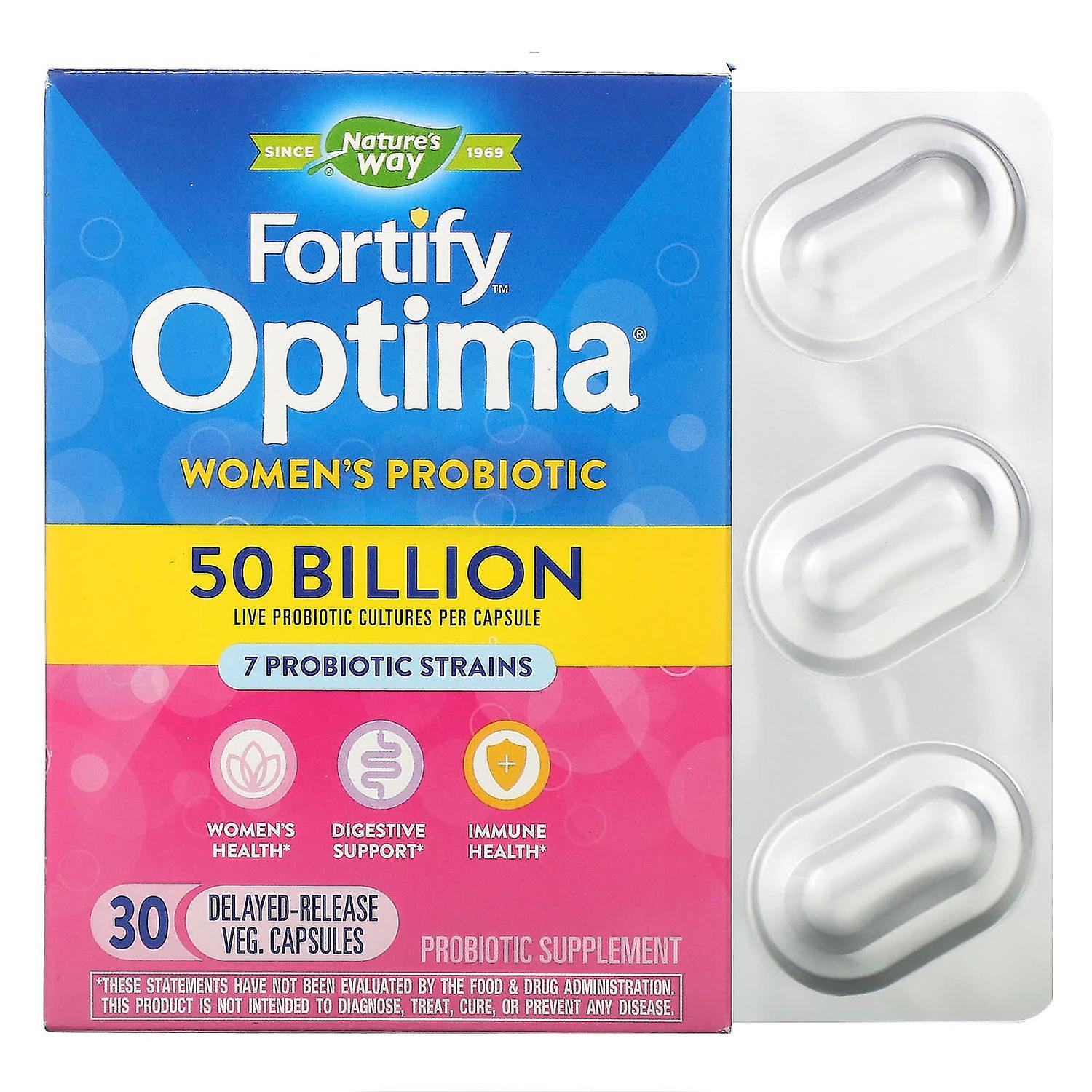 Nature's Way, Fortify Optima, Women's Probiotic, 50 Billion, 30 Delayed Release Veg. Capsules