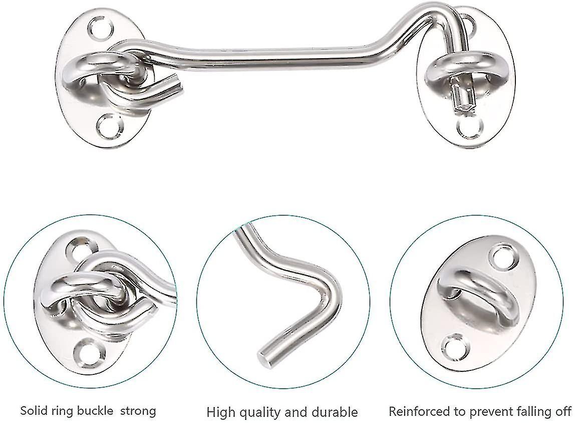 Edelstahl Haken- Und Ösenriegel - 20,3 Cm Türhaken Für Schuppen & Fenster