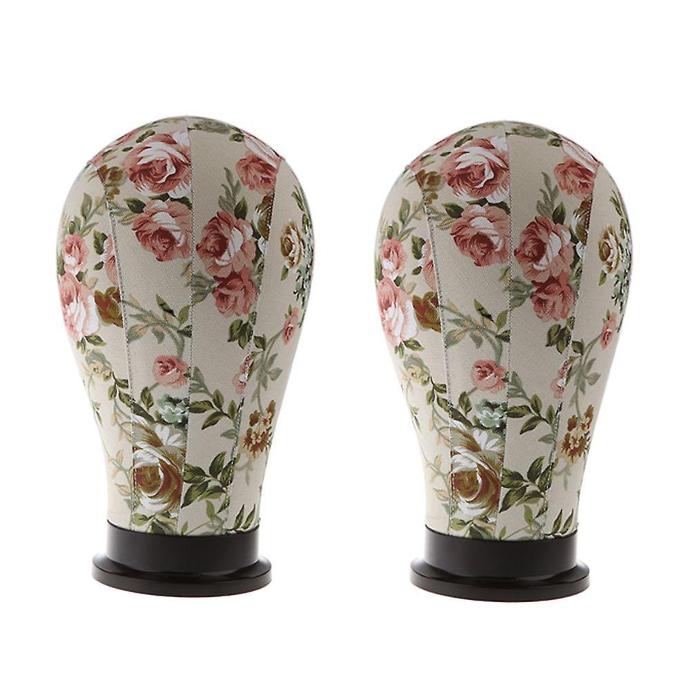 2x Mannequin Modèle Head Cork Canvas Block Wig Making Display Stand 22 pouces