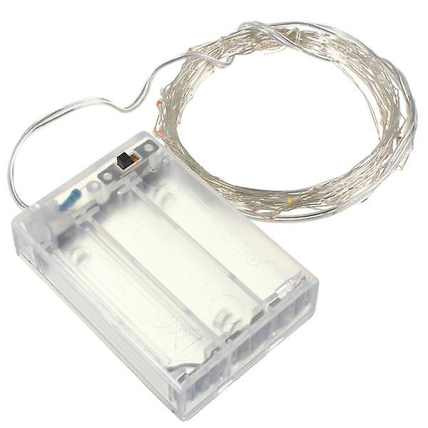 4M 40 Led Silver Wire Fairy String Lights - Battery Powered, Waterproof, Xmas Party Decor