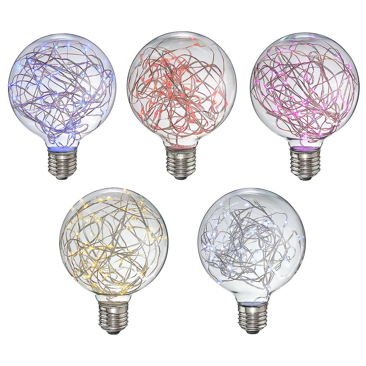 Starry Sky 50led Firework Filament Retro Xmas Decor Light, 5-color Bulb, Ac85-265v