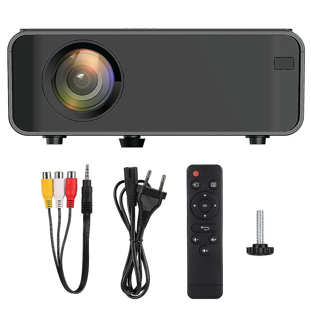 Mini Hd Double Usb Hdmi 1080p Led Projector(480p Standard Version) Black 110-240v (eu Plug)