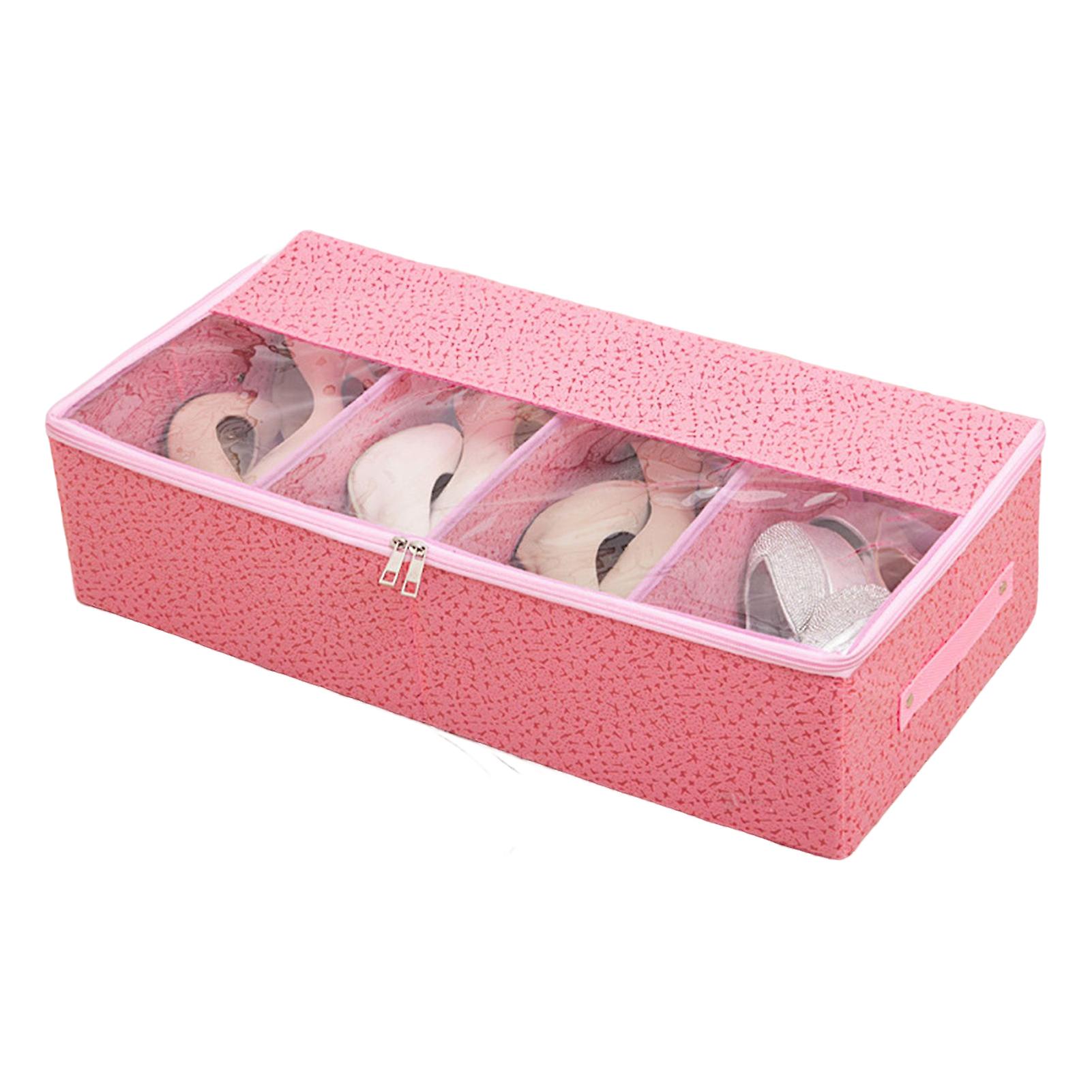 Foldable Thick Shoe Organizer With Window And Handles Shoe Box