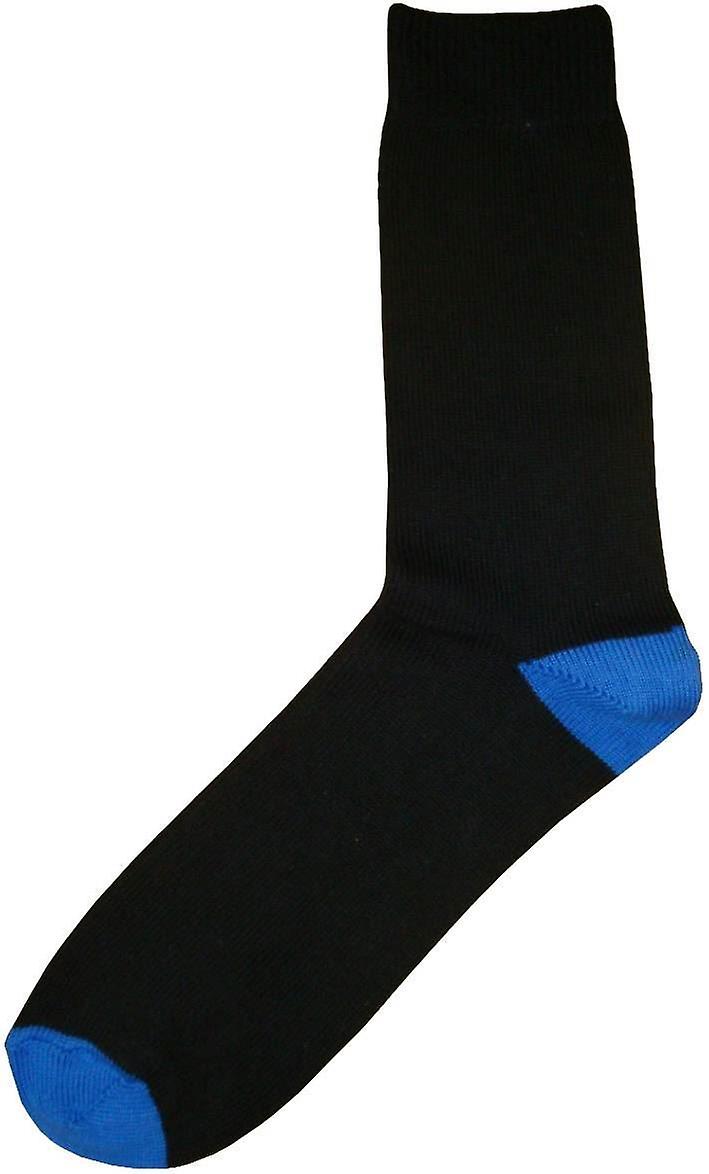 Bassin and Brown Heel and Toe Socks - Black/Blue