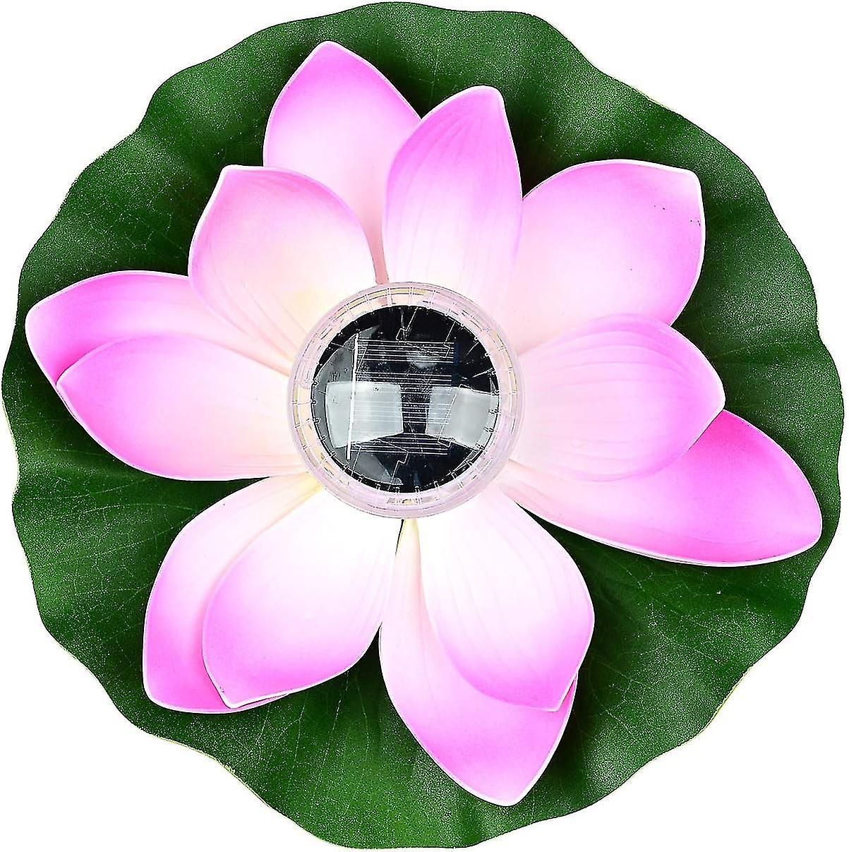 Solar Floating Lotus Light 7 Färger Rgb Vattentät Led Pool Ljus (rosa)