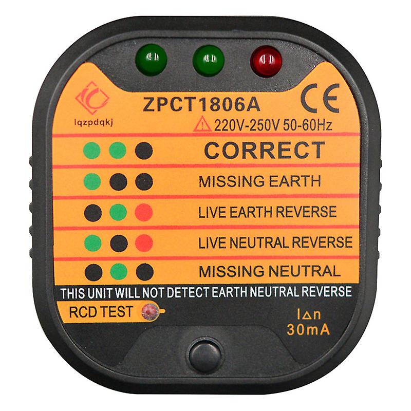 Professional Socket Tester Pro Voltage Test Rcd 30ma Socket Detector Eu Plug Ground Zero Line Plug Polarity Phase Check Tool