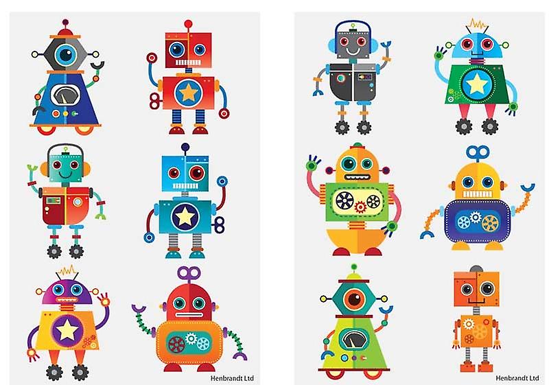 Robotar 60 st barntatueringar tatuering robot robots