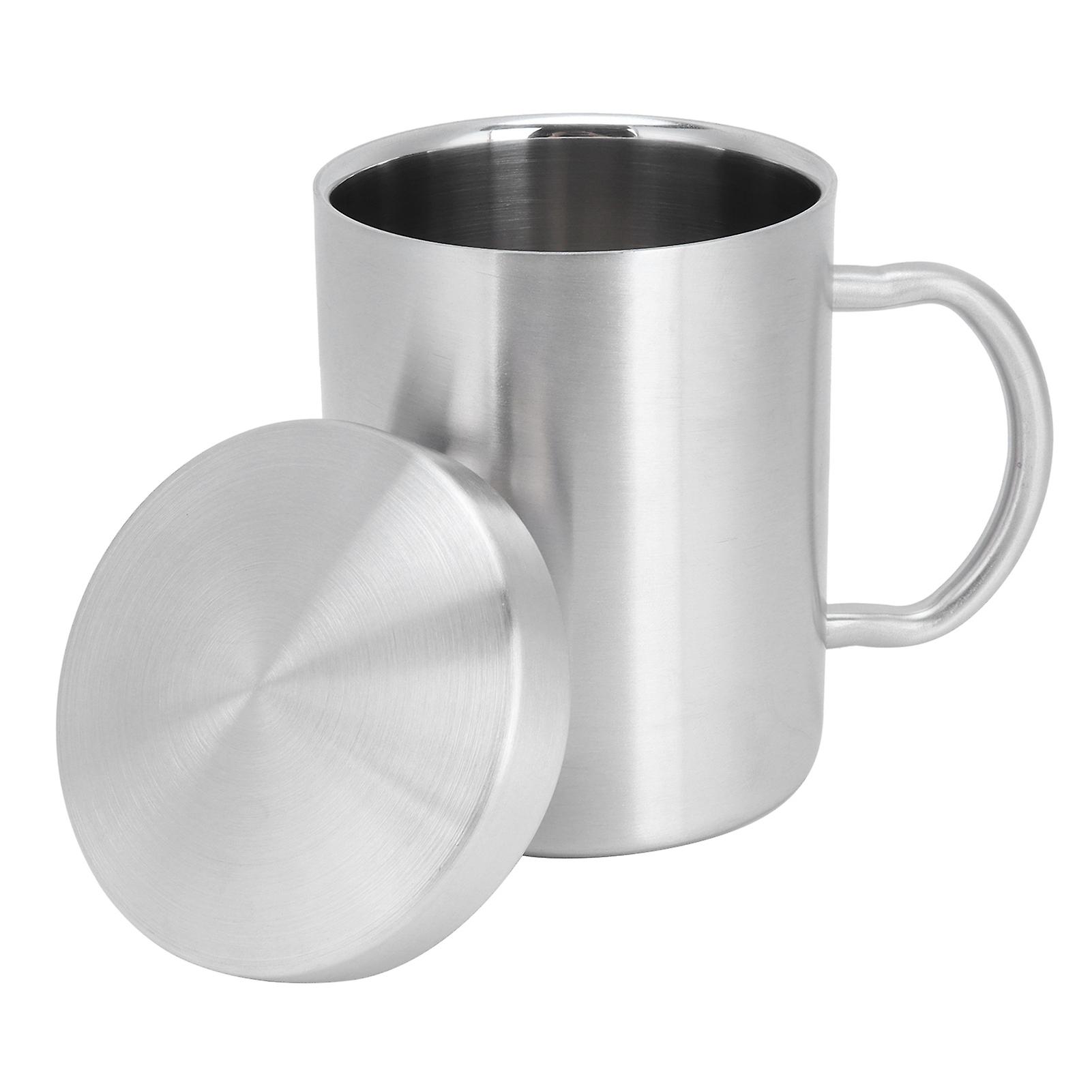Stainless Steel Mug with Handle and Double-Layer Heat Insulation - for Home, Camping, and Summer Beverages(L)