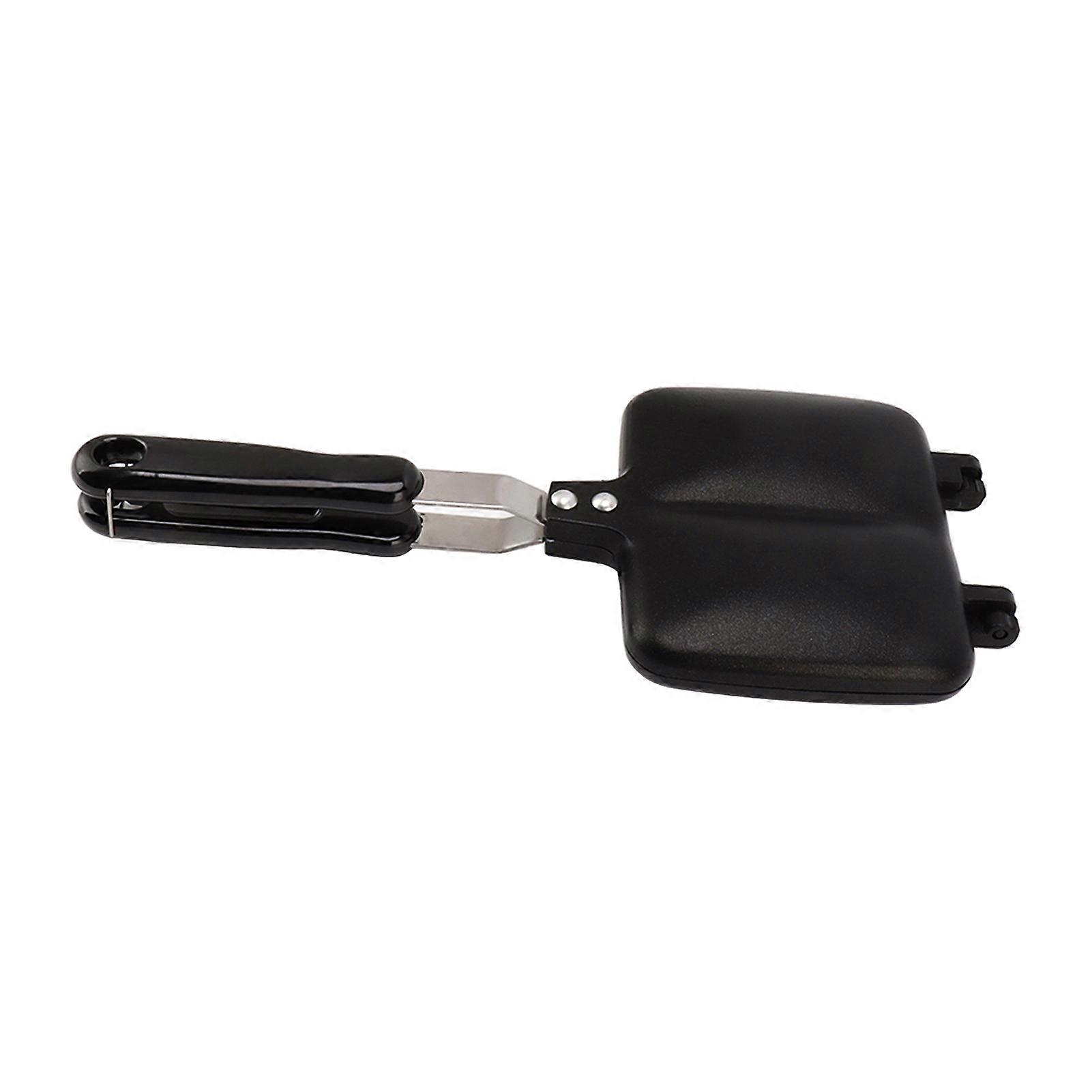 Double Sided Frying Pan Food Grade Prevent Sticking Fast Heating Sandwich Maker Flip Grill Pan with Hook for Home Bread
