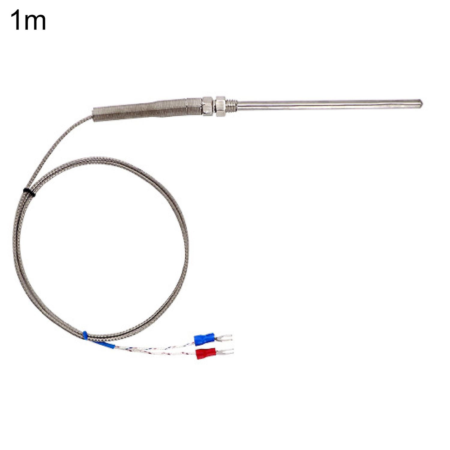 1/2/3/4/5m K Type Thermocouple M8 Thread 100mm Probe Temperature Sensor Meter