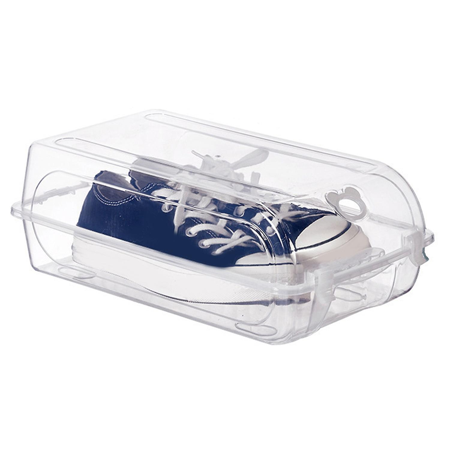 Shoe Storage Box Protect Ventilation Holes Design Transparent Space-saving Plastic Organizer Box for
