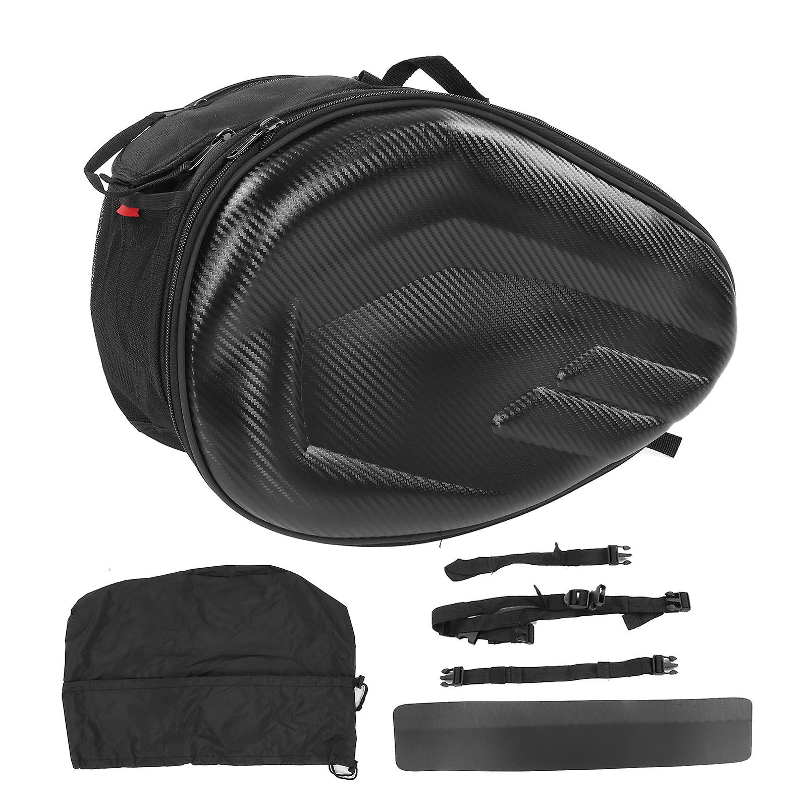 1 Pair Motorcycle Saddle Bags 600D Oxford Cloth Large Capacity Multi-Purpose Carbon Fiber Style