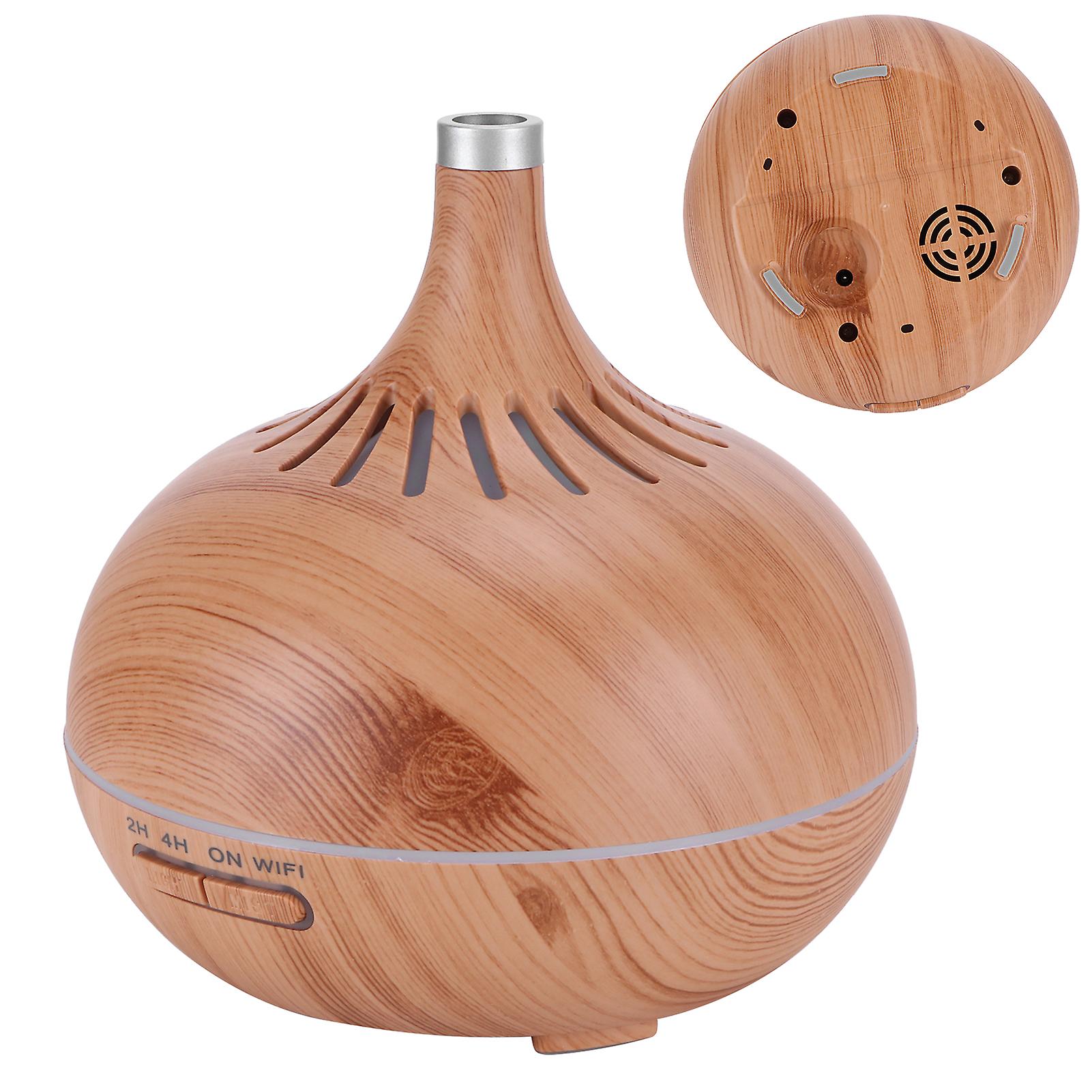 400ml Aroma Diffuser WIFI Control Wood Grain Aromatherapy Humidifier Colorful Night Light 100-240VEU Plug