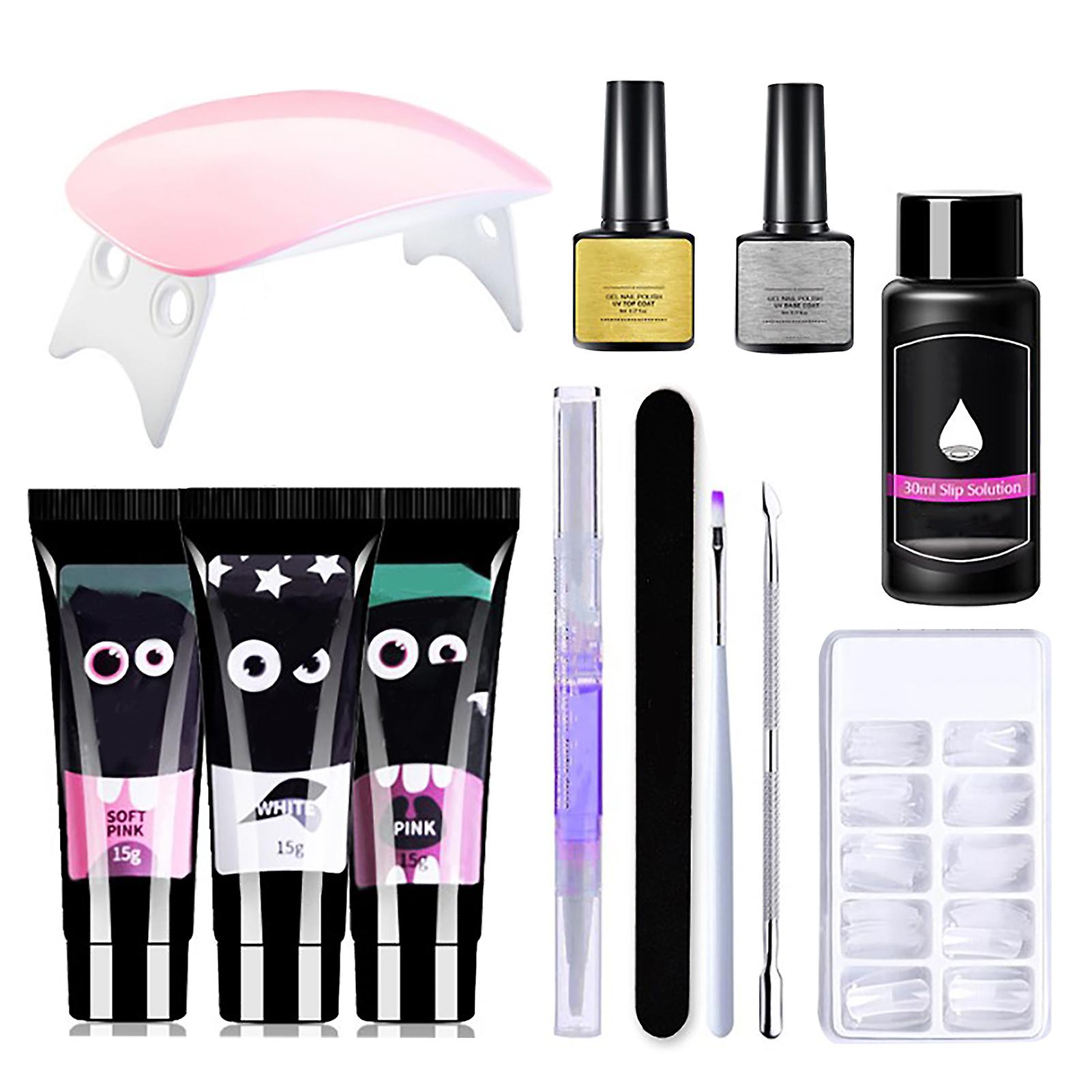 Nail Extension Solid Gel Kit Professional Portable Long Lasting Multifunctional Poly Nails Gel Kit 