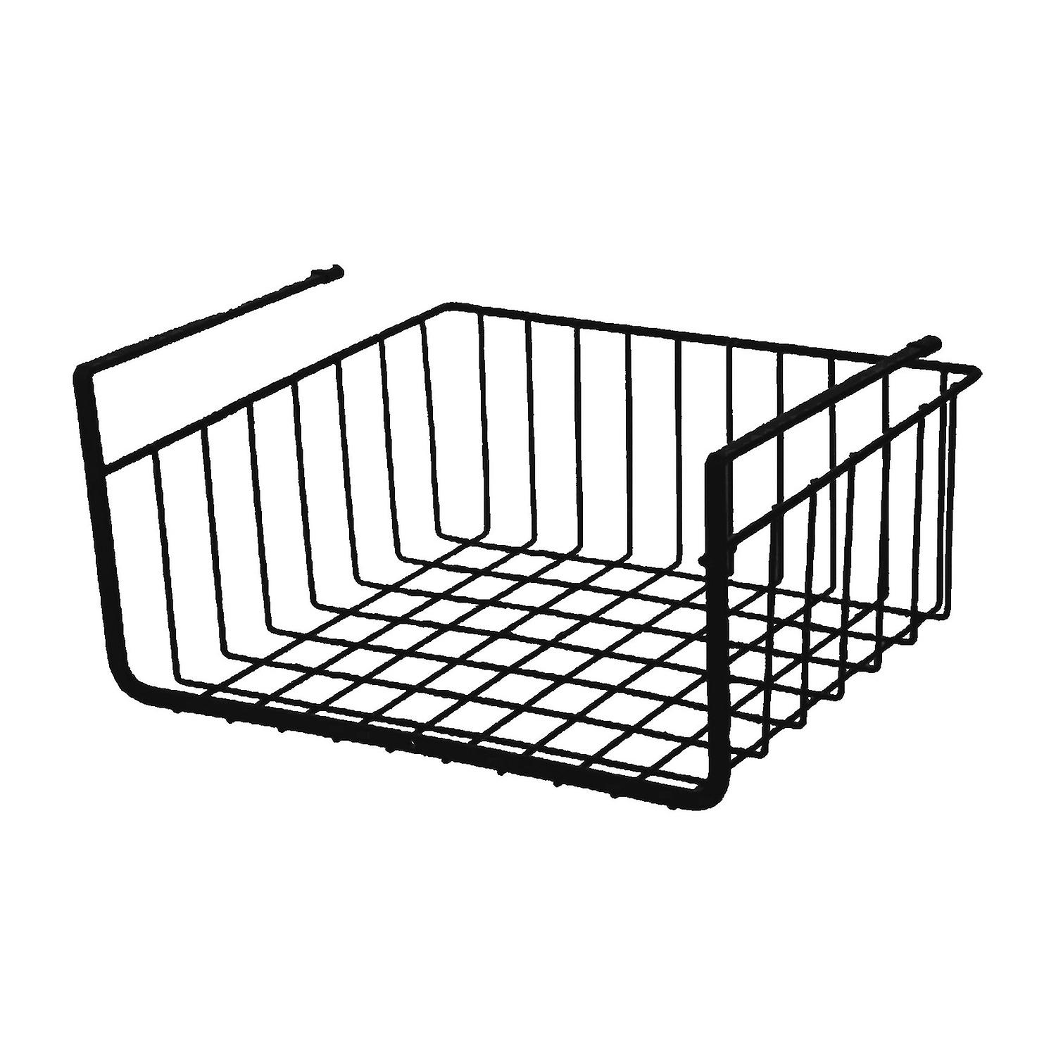 fornnerg Under Shelf Basket Embedded Thicken Wrought Iron Table Cabinet Hanging Shelf for Bedroom