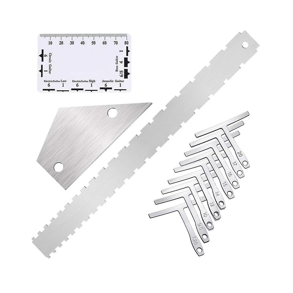 Guitar Luthier Measuring Tool Kit Guitar String Ruler Lower String Radius Gauge Guitar Repair Tools