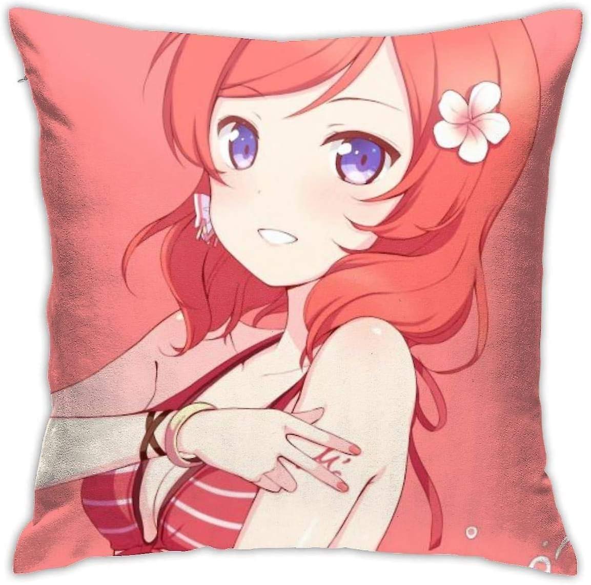 投げ枕カバーソフトスクエア投げ枕カバー家の装飾ベッドソファソファ農家のクッションカバー両側45cm*45cm-アイドル錦野真希